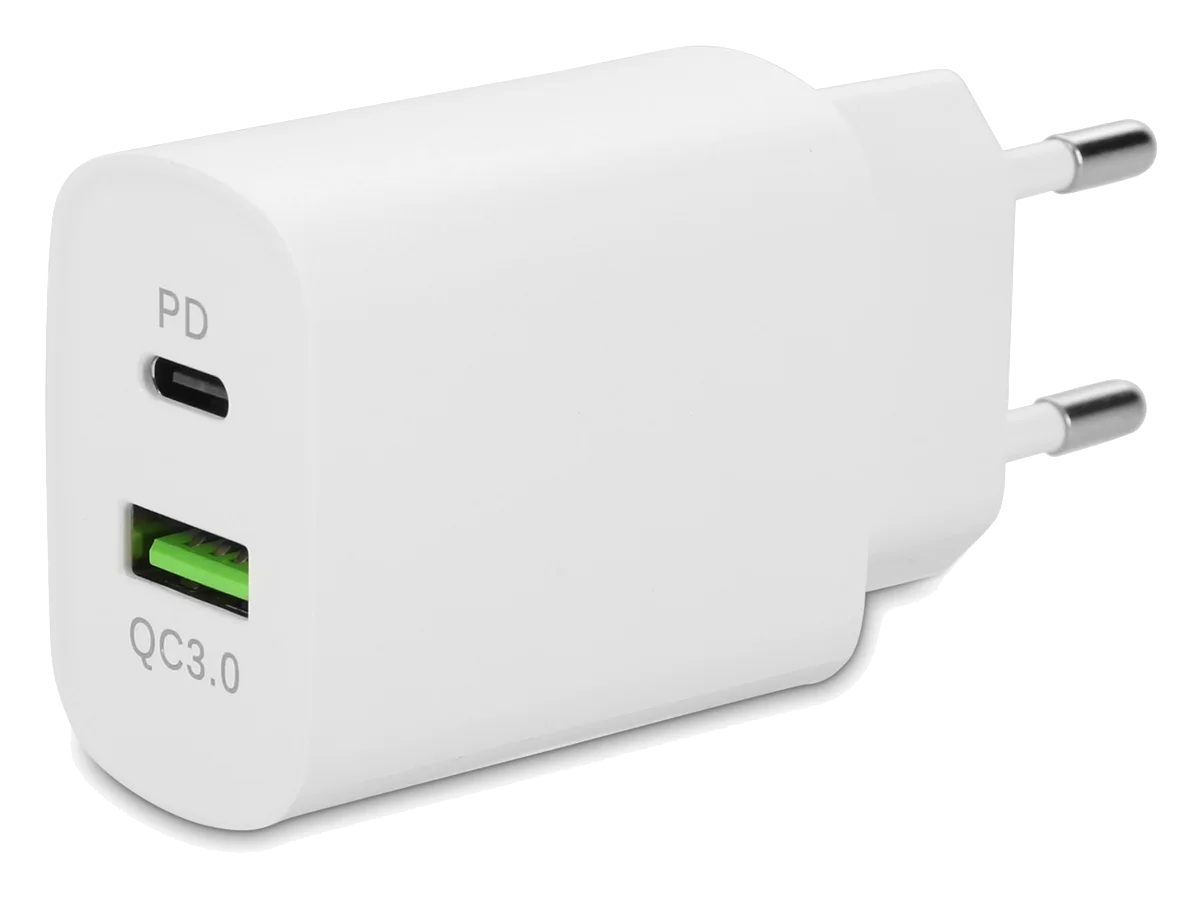 LMP 20W USB-A & USB-C Dual Power Adapter – Weiss