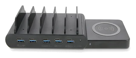 LMP DuoCharge 5+1 Port mit Qi2 Ladepad 150W – Schwarz